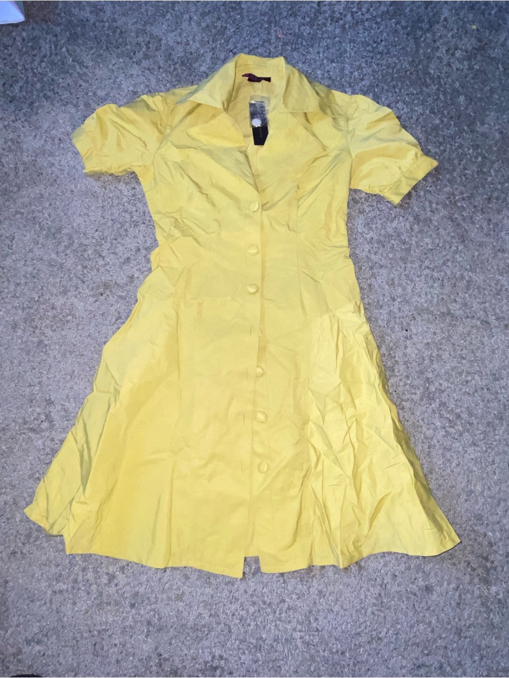 Suzanne Somers Yellow Button-Front Midi Dress